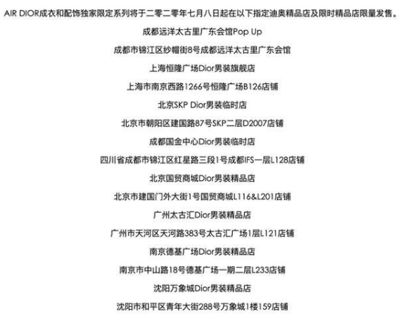 Dior x Air Jordan 1购买方式
